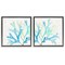 Stupell Industries Speckled Blue Green Coral 2 pc Framed Floater Canvas Wall Art Set Design by Patricia Pinto
